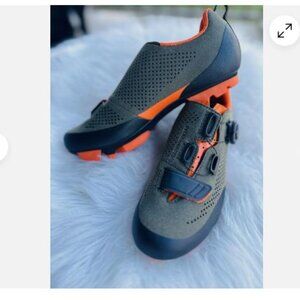 Fizik X5 Terra Suede Men's Mountain Bike Shoes, Military Green/Orange Fluo M 37